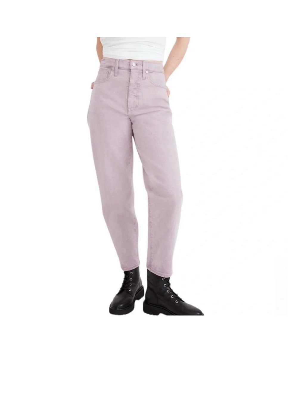 Madewell High-Rise Balloon Jeans Garment Dyed Edition Provence Grape Size 33